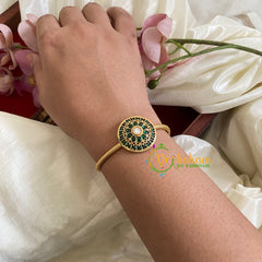 Gold Look Alike Kada Bracelet -Chakra-Green-G057