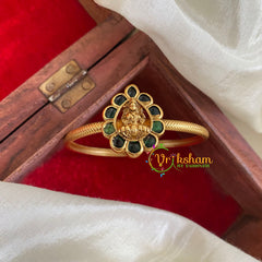Gold Look Alike Kada Bracelet -Lakshmi-Green-G058