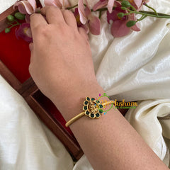 Gold Look Alike Kada Bracelet -Lakshmi-Green-G058