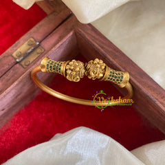 Gold Look Alike Kada Bracelet -Green Flowerdrum -G063