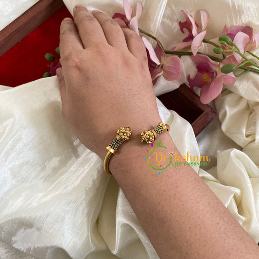 Gold Look Alike Kada Bracelet -Green Flowerdrum -G063