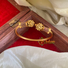 Gold Look Alike Kada Bracelet -Red Flowerdrum-G062