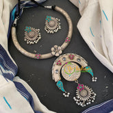 Silver Like Statement Choker Neckpiece -S644