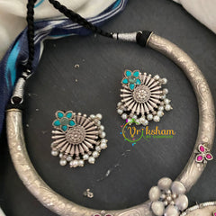 Silver Like Statement Choker Neckpiece -S644