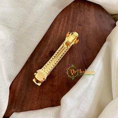 Kundan Hair Clip -Light Blue Red-Floral -H483