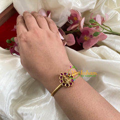 Gold Look Alike Kada Bracelet -Lakshmi-Red -G055