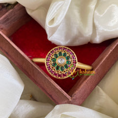 Gold Look Alike Kada Bracelet -Chakra-Red White Green-G054