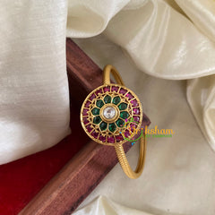 Gold Look Alike Kada Bracelet -Chakra-Red White Green-G054