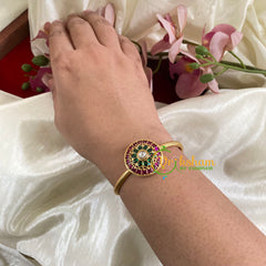 Gold Look Alike Kada Bracelet -Chakra-Red White Green-G054