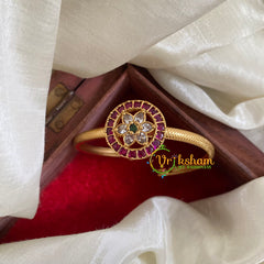 Gold Look Alike Kada Bracelet -Chakra-Red White-G053