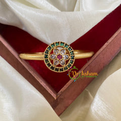 Gold Look Alike Kada Bracelet -Chakra-Green White Red-G052