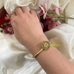 Gold Look Alike Kada Bracelet -Chakra-Green White Red-G052