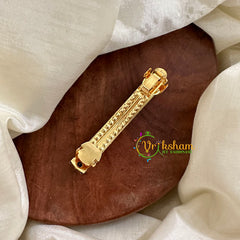 Kundan Hair Clip -Purple White -Leaves Dot -H495