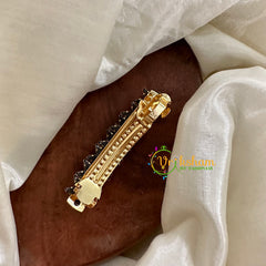 Kundan Hair Clip -Glossy White-Floral-H498