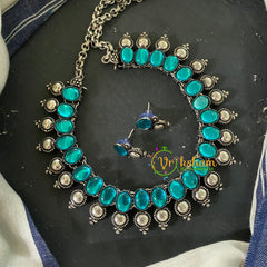 Oxidized Kolhapuri Choker Short Neckpiece-S625