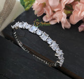 American Diamond Bracelet- White- Silver Tone -G2515