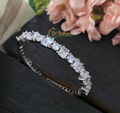 American Diamond Bracelet- White- Silver Tone -G2515