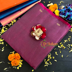 Maroon with Pink Handloom Silk Cotton Saree-VS130