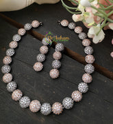 American Diamond Choker -White Gold -G1942