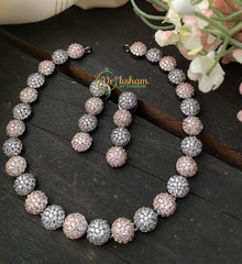 American Diamond Choker -White Gold -G1942