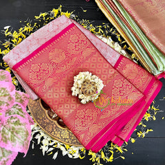 Pastel Pink with Pink Semi Benarasi Saree-VS174