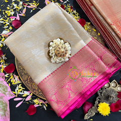Beige Semi Benarasi Saree-VS184