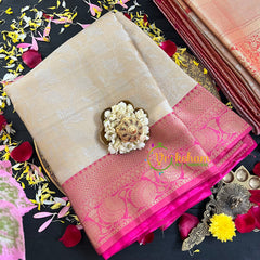 Beige Semi Benarasi Saree-VS184