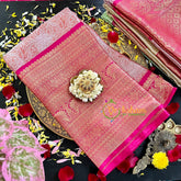 Pastel Orange Semi Benarasi Saree-VS180