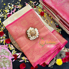 Light Pastel Yellow Semi Benarasi Saree-VS177