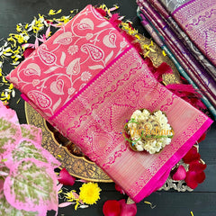Pink Semi Benarasi Saree-VS169