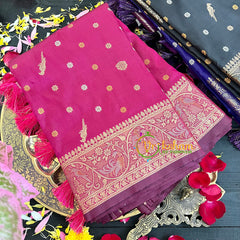 Pink Semi Soft Silk Saree-VS166