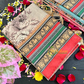 Pastel Brown Semi Tussar Pastel Floral Saree-VS161