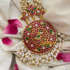 Precious Jadau Kundan Pendant Pearl Malai -J405