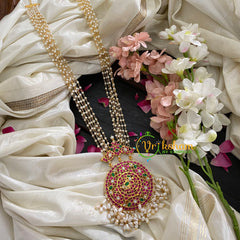Precious Jadau Kundan Pendant Pearl Malai -J405