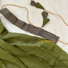 Olive Green Indian Traditional Dress for Girls - Girls Gown -VS928
