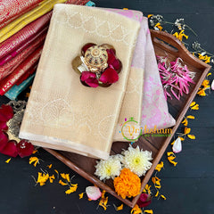 Beige and Gold Kanchi Silk Saree-VS214