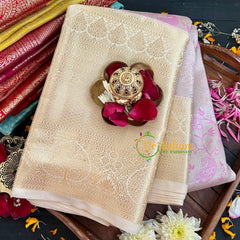 Beige and Gold Kanchi Silk Saree-VS214