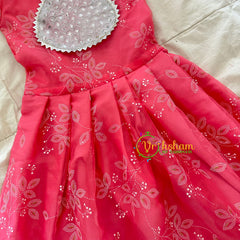 Pinkish Red Indian Traditional Dress for Girls - Girls Gown -VS918