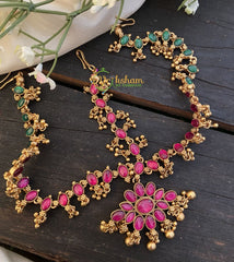 Reversible Kemp Maang Tikka -Double sided -Red Green -G2566