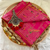 Rani Pink Semi Benarasi Saree -kattam -VS1009