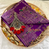 Purple Semi Benarasi Saree -Kattam -VS1011