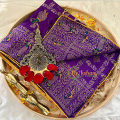 Purple Semi Benarasi Saree -Kattam -VS1012
