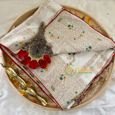 Half White Semi Benarasi Saree -Kattam-VS1014