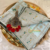 Pale Blue Semi Benarasi Saree -Kattam- VS1015