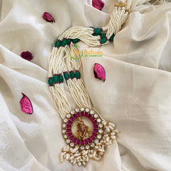 Precious Jadau Kundan Pendant Pearl Malai -J467