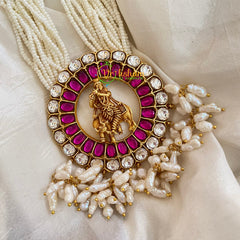 Precious Jadau Kundan Pendant Pearl Malai -J467