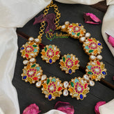 Navarathna Jadau Kundan Lotus Neckpiece-J482