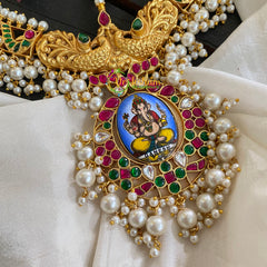 Exquisite Jadau Kundan Neckpiece-Ganesh-J480
