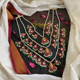 3 Layered Lakshmi Pendant Pearl Neckpiece-J475