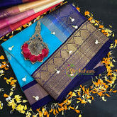 Sky Blue Korvai Handloom Silk Cotton Saree-VS62